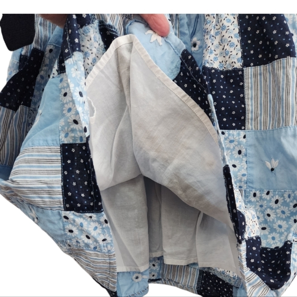 2007 Janie and Jack Toddler Girl's Blue Skies Patchwork Floral Dress 18-24 Month - Picture 10 of 13